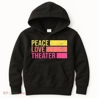 Retro Peace Love Theater For Actor & Actress Kids Hoodie thumb 0