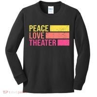 Retro Peace Love Theater For Actor & Actress Kids Long Sleeve Shirt thumb 0