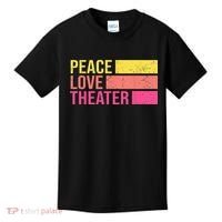 Retro Peace Love Theater For Actor & Actress Kids T-Shirt thumb 0