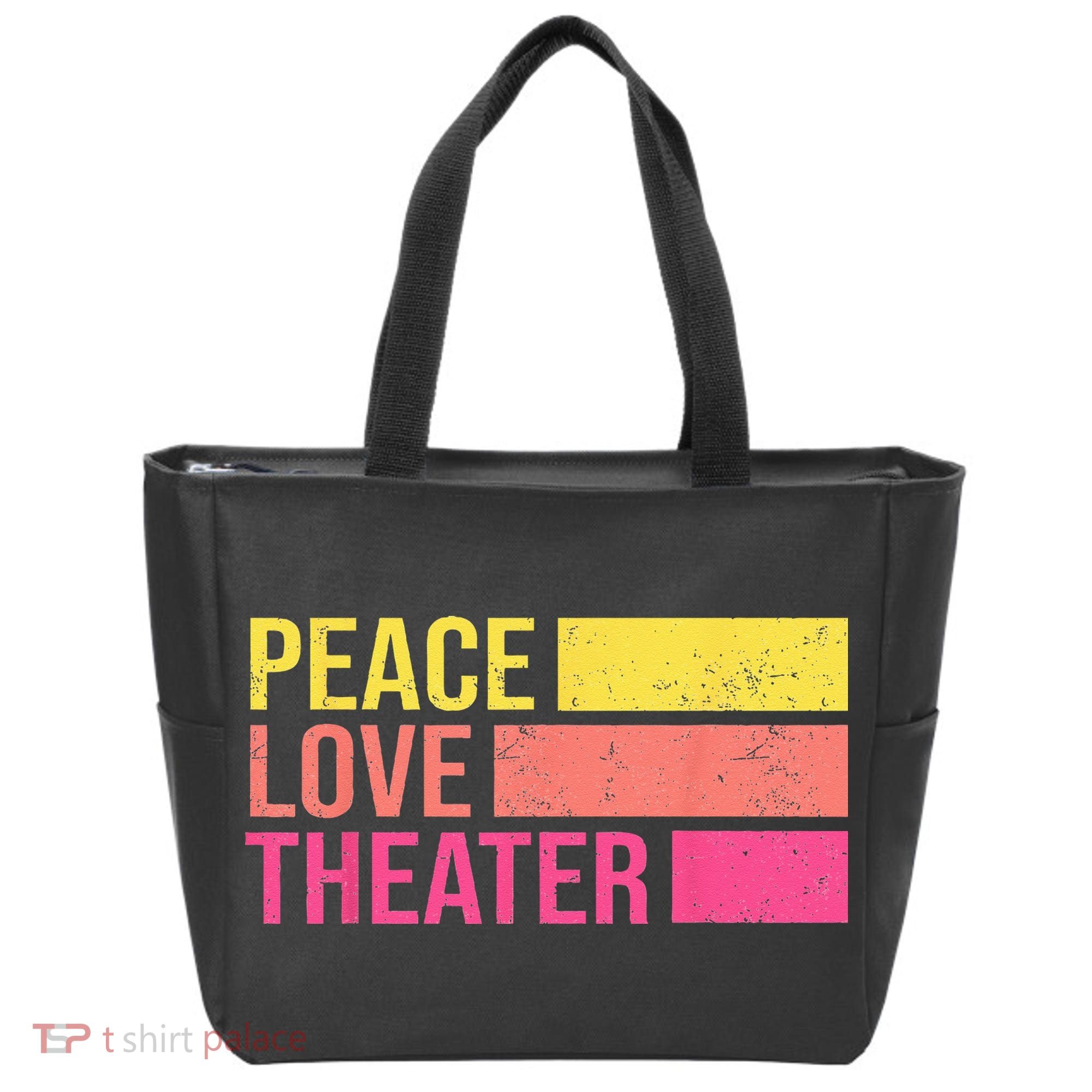 Retro Peace Love Theater For Actor & Actress Tote Bag