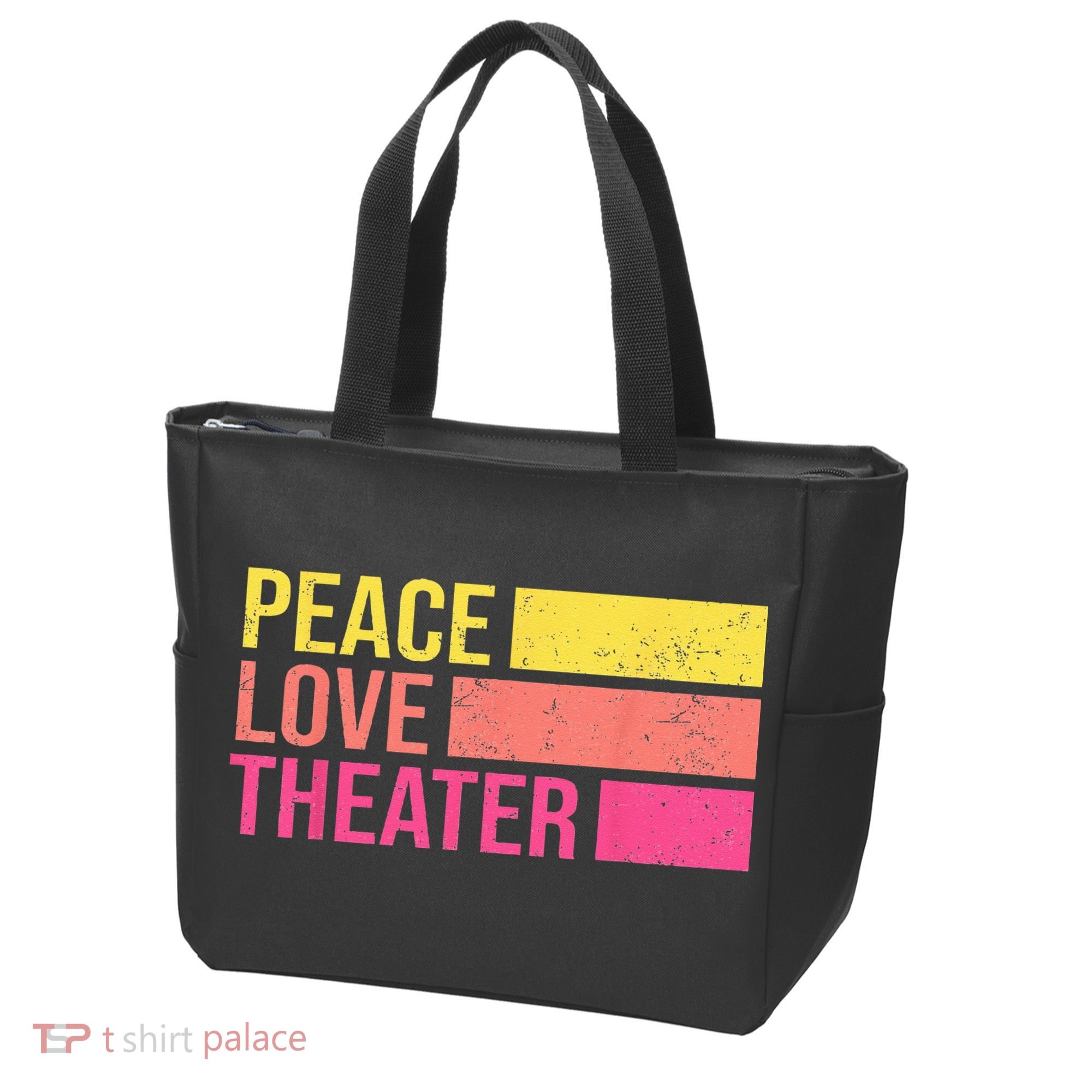 Retro Peace Love Theater For Actor & Actress Tote Bag