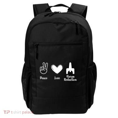 Retro Peace Love Harm Reduction Overdose Awareness Nurse Backpack