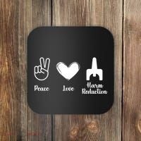 Retro Peace Love Harm Reduction Overdose Awareness Nurse Coaster thumb 0