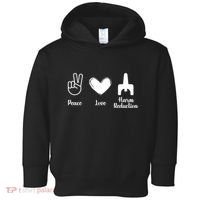 Retro Peace Love Harm Reduction Overdose Awareness Nurse Toddler Hoodie thumb 0