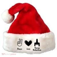 Retro Peace Love Harm Reduction Overdose Awareness Nurse Santa Hat thumb 0