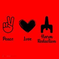 Retro Peace Love Harm Reduction Overdose Awareness Nurse Santa Hat thumb 1