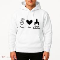 Retro Peace Love Harm Reduction Overdose Awareness Nurse Hoodie thumb 2