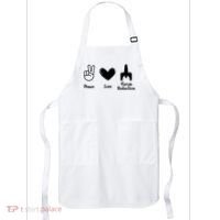 Retro Peace Love Harm Reduction Overdose Awareness Nurse Apron thumb 0