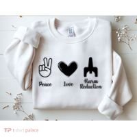 Retro Peace Love Harm Reduction Overdose Awareness Nurse Sweatshirt thumb 2