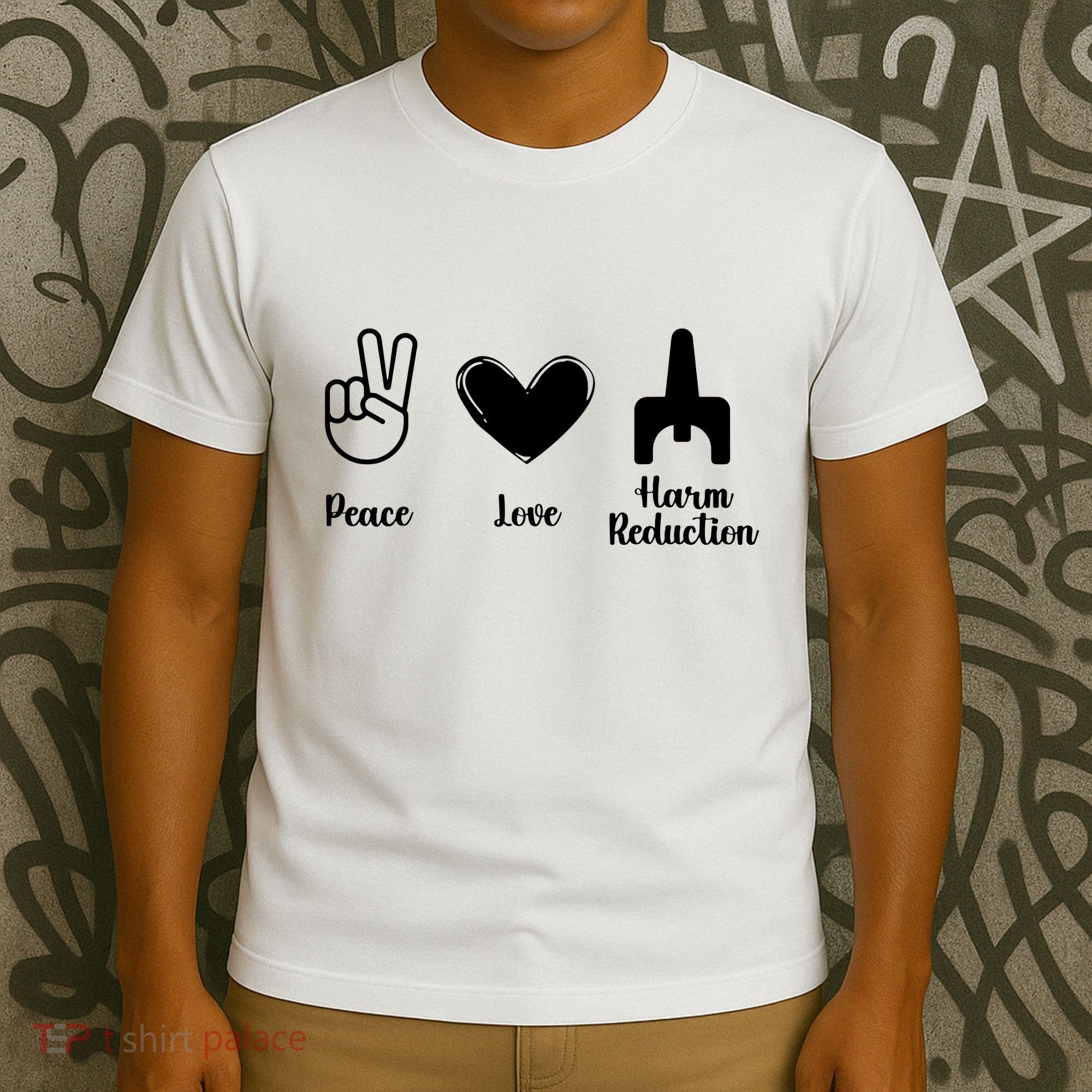 Retro Peace Love Harm Reduction Overdose Awareness Nurse T-Shirt