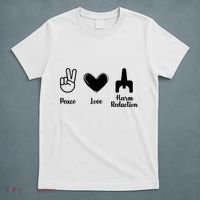 Retro Peace Love Harm Reduction Overdose Awareness Nurse T-Shirt thumb 5