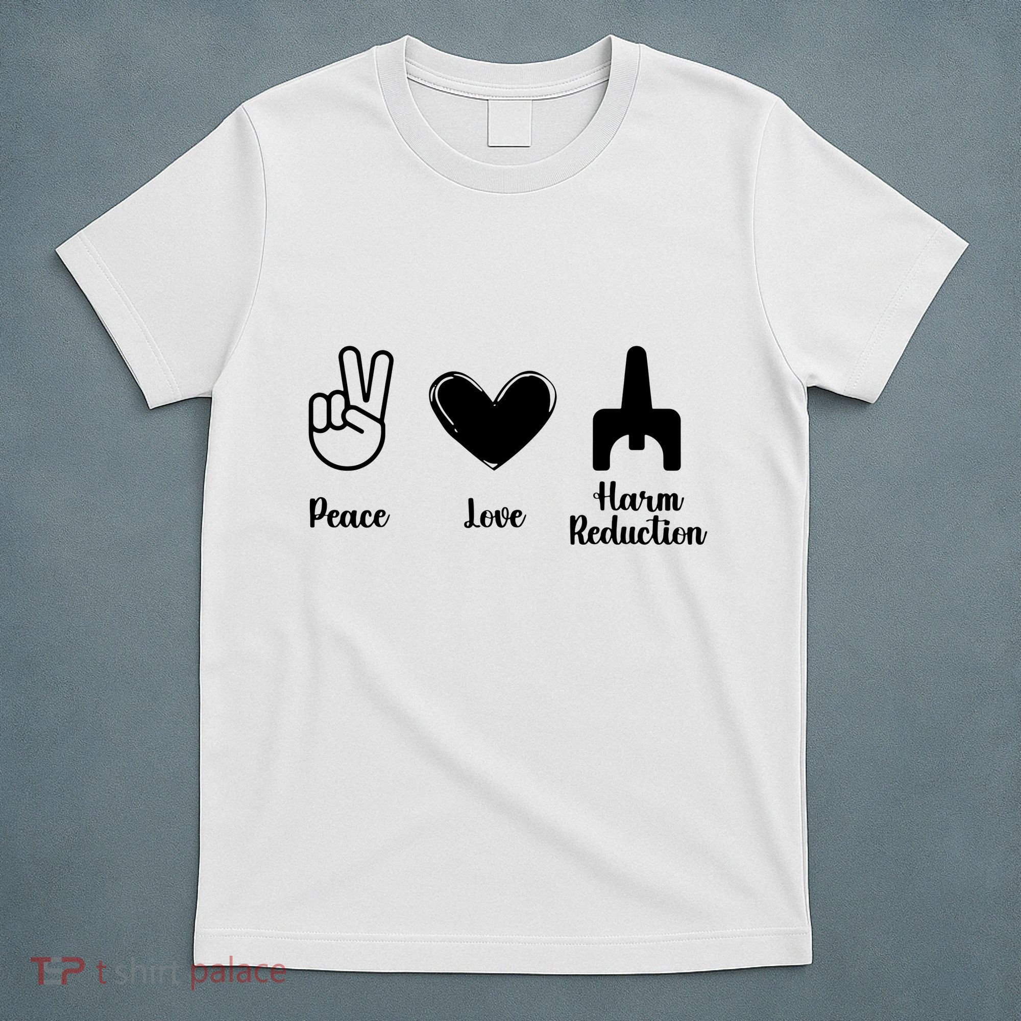 Retro Peace Love Harm Reduction Overdose Awareness Nurse T-Shirt
