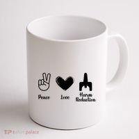Retro Peace Love Harm Reduction Overdose Awareness Nurse Coffee Mug thumb 1