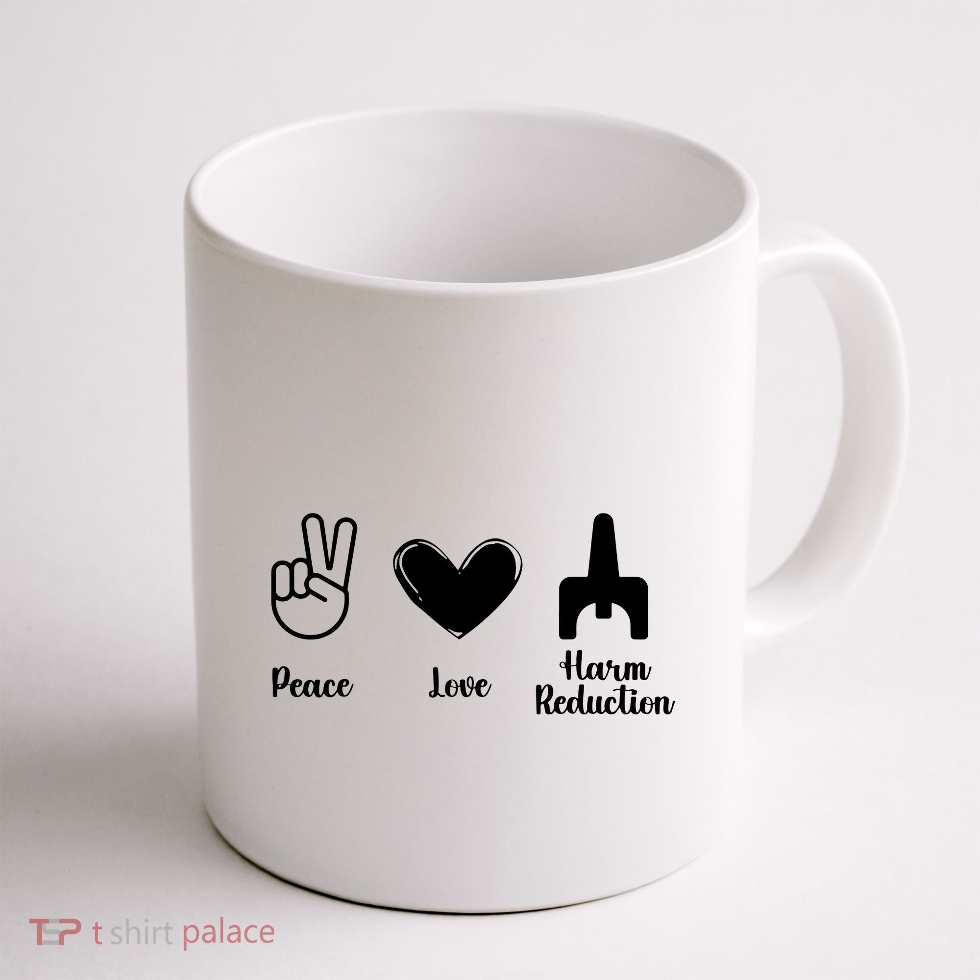 Retro Peace Love Harm Reduction Overdose Awareness Nurse Coffee Mug