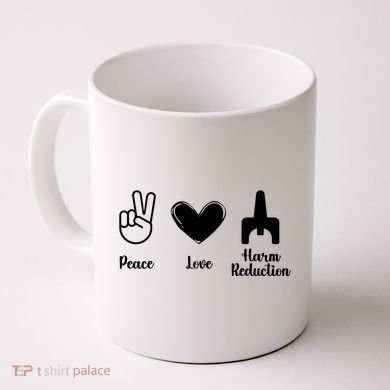 Retro Peace Love Harm Reduction Overdose Awareness Nurse Coffee Mug
