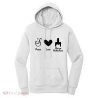 Retro Peace Love Harm Reduction Overdose Awareness Nurse Women's Hoodie thumb 0