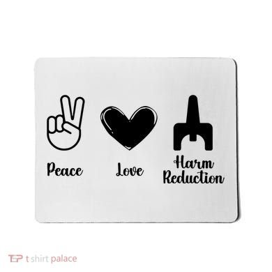 Retro Peace Love Harm Reduction Overdose Awareness Nurse Mousepad
