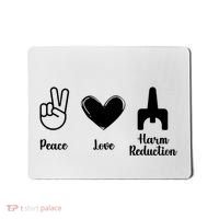 Retro Peace Love Harm Reduction Overdose Awareness Nurse Mousepad thumb 0