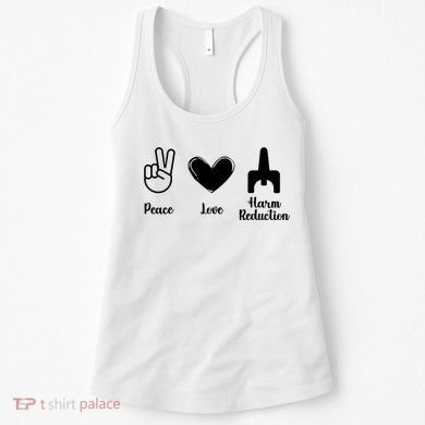 Retro Peace Love Harm Reduction Overdose Awareness Nurse Women's Tank Top