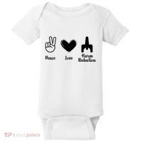 Retro Peace Love Harm Reduction Overdose Awareness Nurse Baby Bodysuit thumb 0