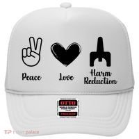 Retro Peace Love Harm Reduction Overdose Awareness Nurse Hat thumb 0