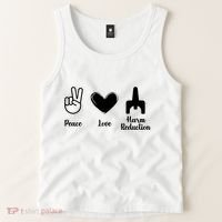 Retro Peace Love Harm Reduction Overdose Awareness Nurse Tank Top thumb 2
