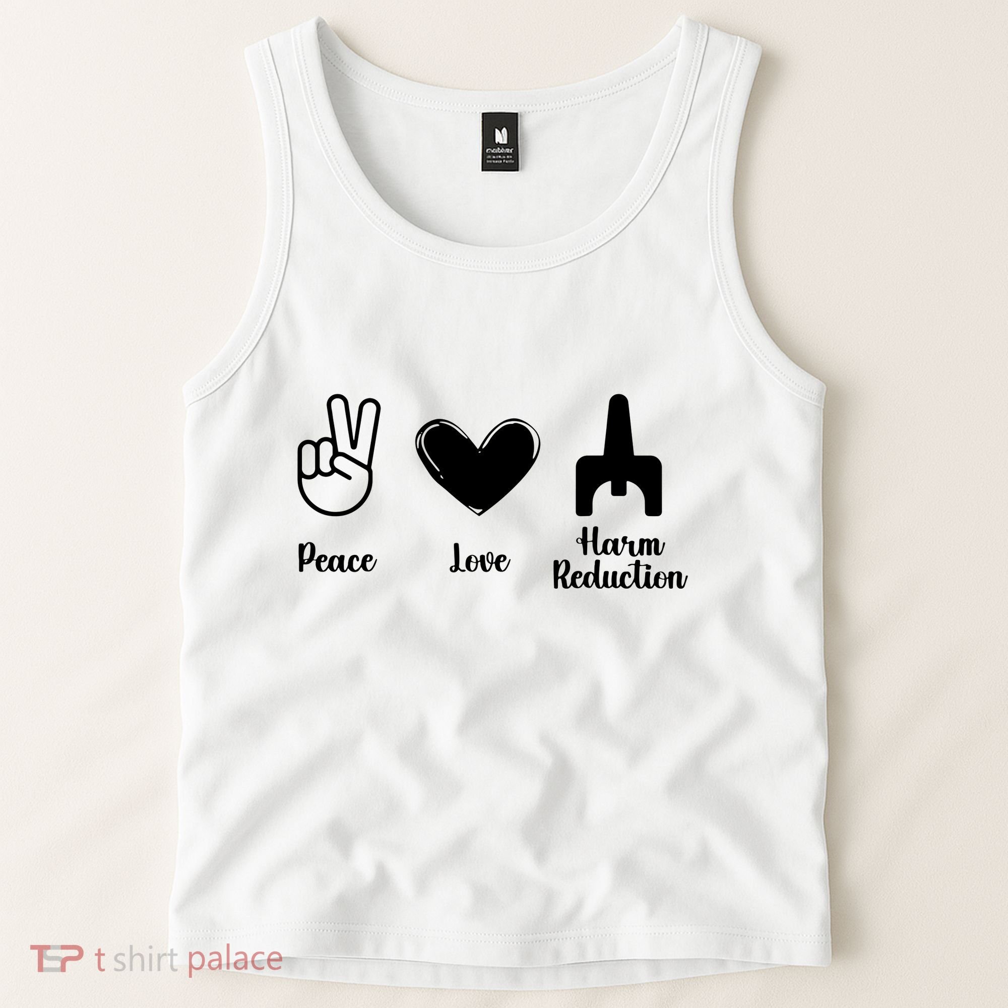 Retro Peace Love Harm Reduction Overdose Awareness Nurse Tank Top