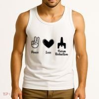 Retro Peace Love Harm Reduction Overdose Awareness Nurse Tank Top thumb 3