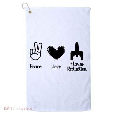 Retro Peace Love Harm Reduction Overdose Awareness Nurse Golf Towel