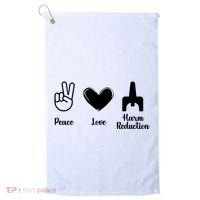 Retro Peace Love Harm Reduction Overdose Awareness Nurse Golf Towel thumb 0
