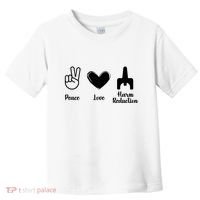 Retro Peace Love Harm Reduction Overdose Awareness Nurse Toddler T-Shirt thumb 0