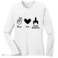 Retro Peace Love Harm Reduction Overdose Awareness Nurse Women's Long Sleeve Shirt thumb 0