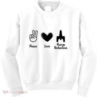 Retro Peace Love Harm Reduction Overdose Awareness Nurse Kids Sweatshirt thumb 0