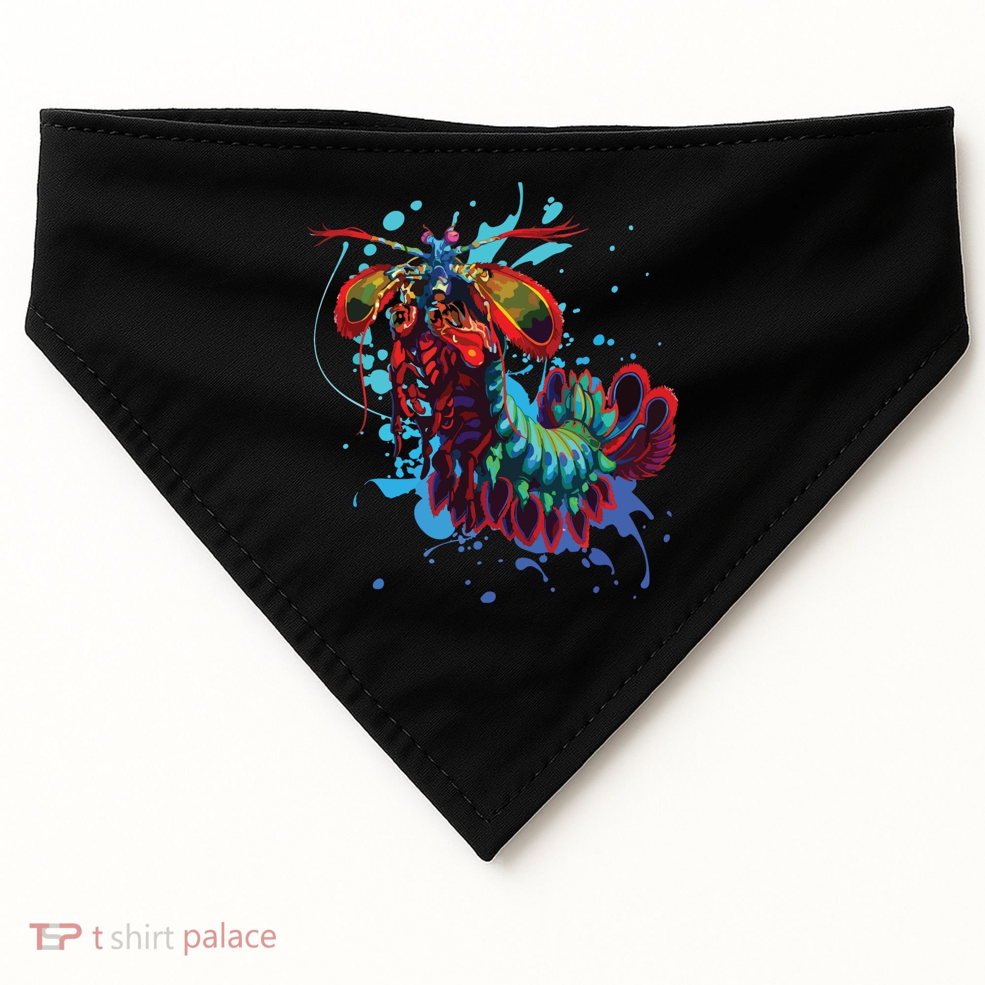 Rainbow Peacock Mantis Shrimp USA-Made Doggie Bandana