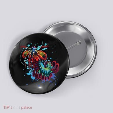 Rainbow Peacock Mantis Shrimp Button