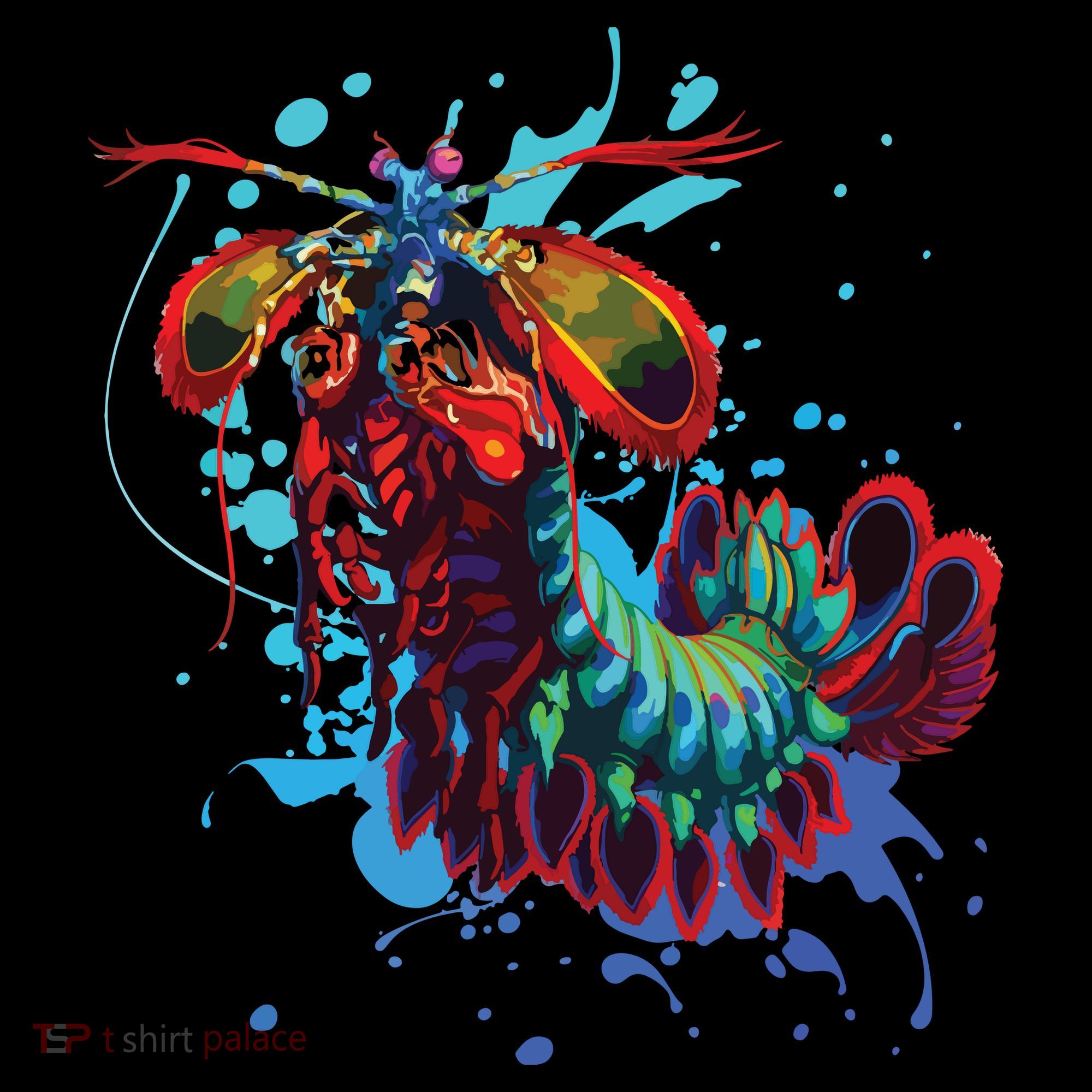 Rainbow Peacock Mantis Shrimp Button
