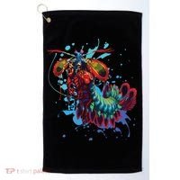 Rainbow Peacock Mantis Shrimp Golf Towel thumb 0