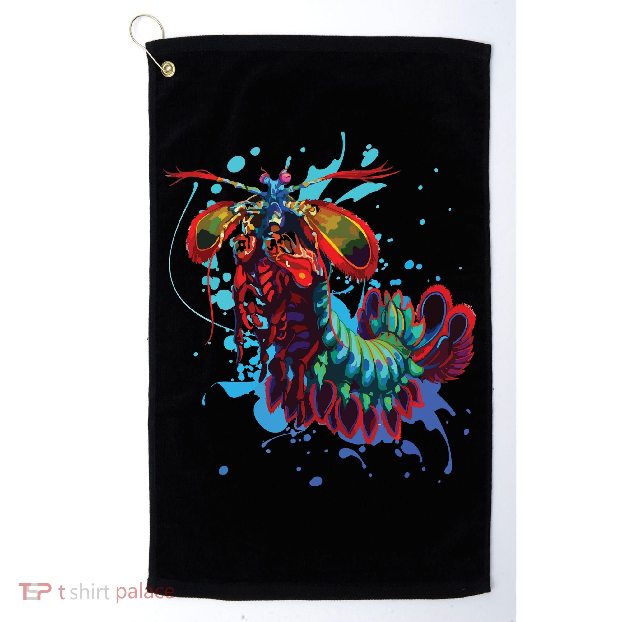 Rainbow Peacock Mantis Shrimp Golf Towel