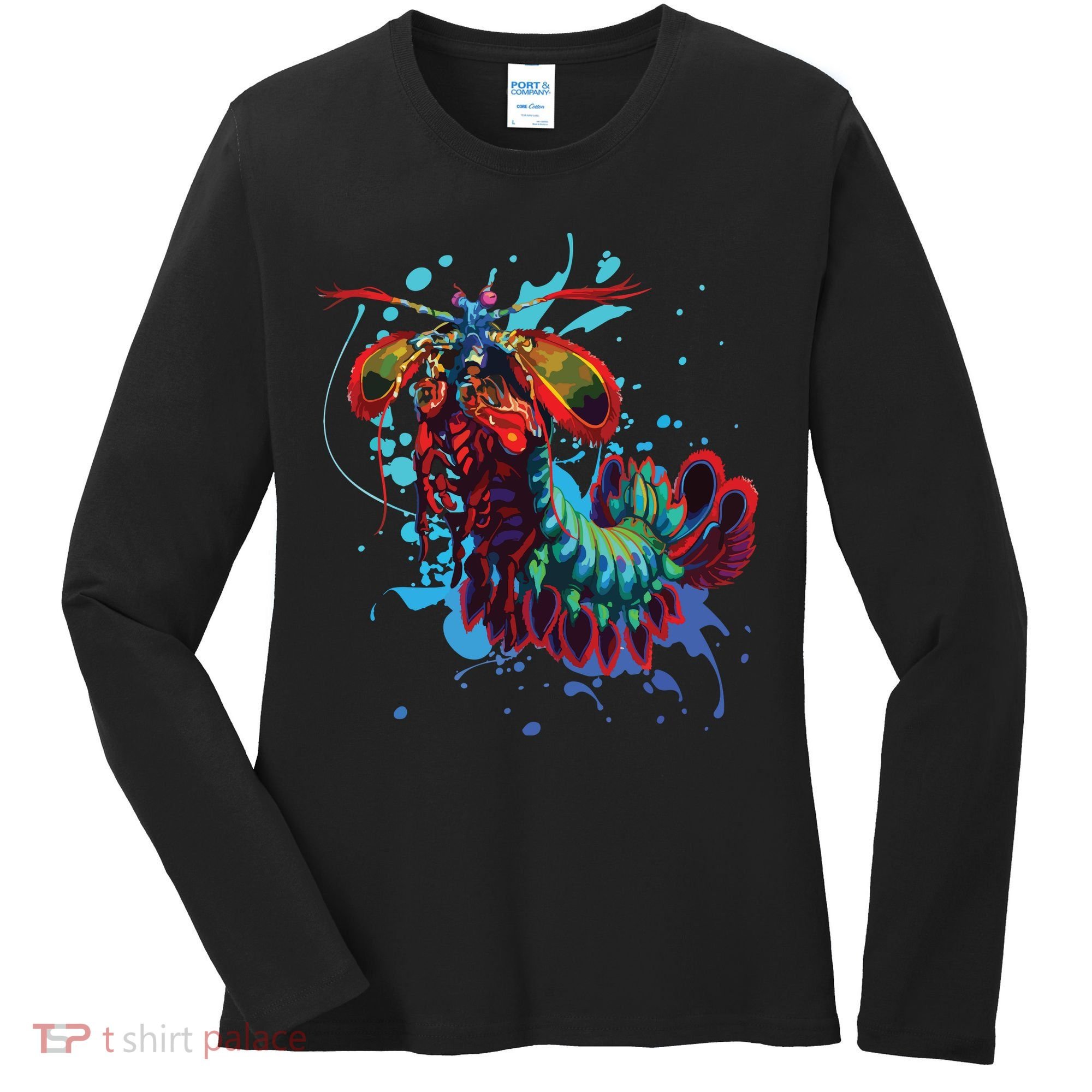 Rainbow Peacock Mantis Shrimp Women's Long Sleeve Shirt