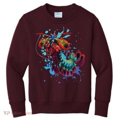 Rainbow Peacock Mantis Shrimp Kids Sweatshirt