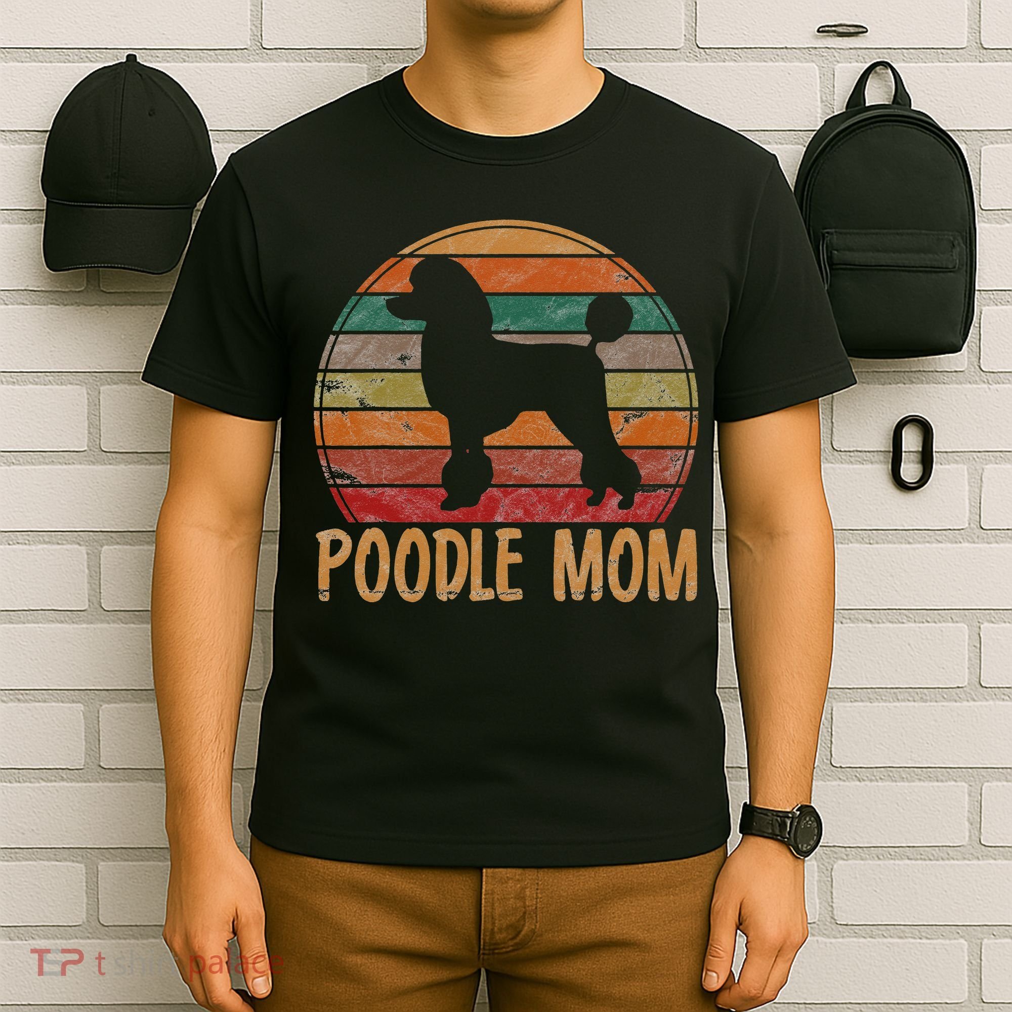 Retro Poodle Mom Gift Dog Mother Pet Poodle Mama T-Shirt