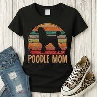 Retro Poodle Mom Gift Dog Mother Pet Poodle Mama Women's T-Shirt thumb 3