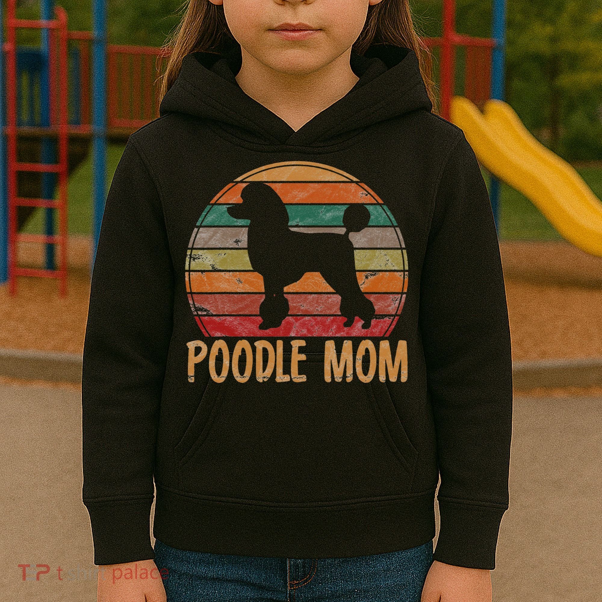 Retro Poodle Mom Gift Dog Mother Pet Poodle Mama Kids Hoodie