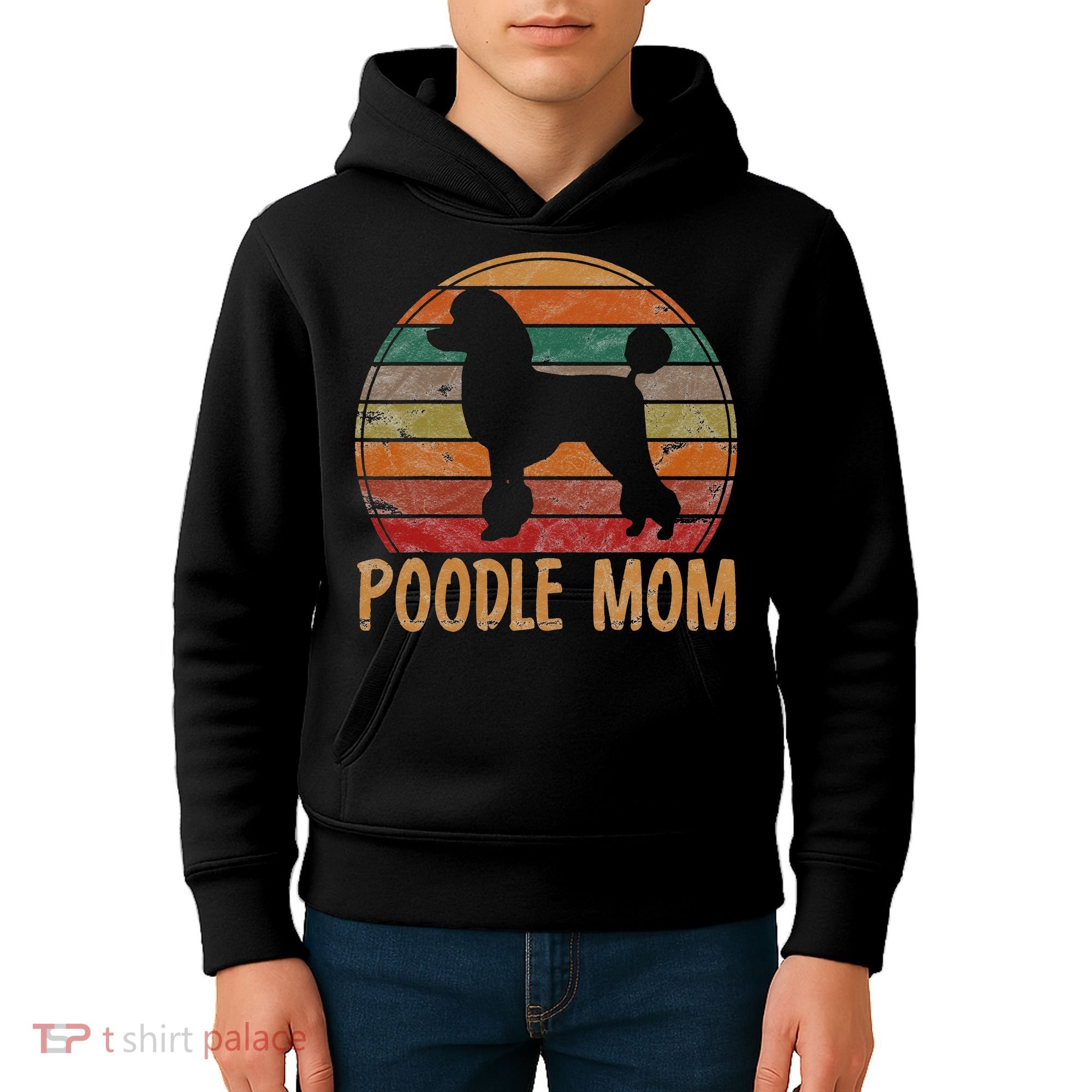 Retro Poodle Mom Gift Dog Mother Pet Poodle Mama Kids Hoodie