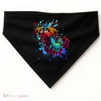 Rainbow Peacock Mantis Shrimp Blue Splash USA-Made Doggie Bandana thumb 0