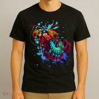 Rainbow Peacock Mantis Shrimp Blue Splash T-Shirt thumb 3