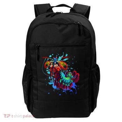 Rainbow Peacock Mantis Shrimp Blue Splash Backpack