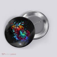 Rainbow Peacock Mantis Shrimp Blue Splash Button thumb 0