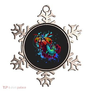 Rainbow Peacock Mantis Shrimp Blue Splash Ornament