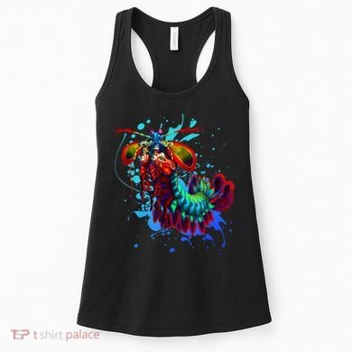Rainbow Peacock Mantis Shrimp Blue Splash Women's Tank Top